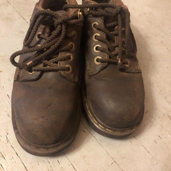 Dr Martins Reeder Brown Leather Lace-up Utility Shoe Steel Toe - Picture 2 of 8